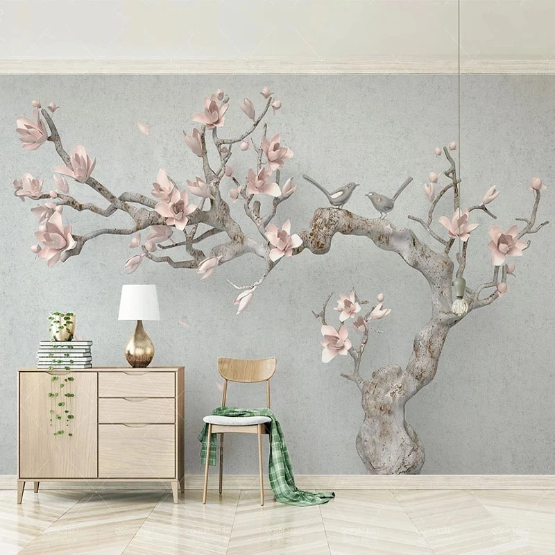 papel-de-parede-3d-com-foto-personalizada-mural-de-galho-de-arvore-de-magnolia-rosa-sala-de-estar-sofa-tv-fundo-quarto-restaurante-tecido-para-parede