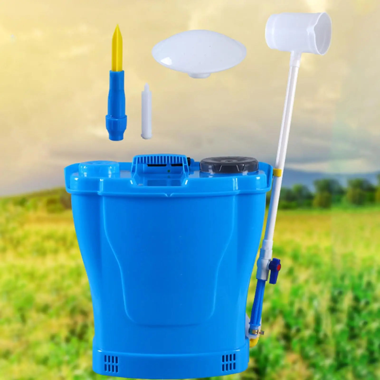 30L Manual Liquid Fertilizer Application Tool with Multiple Nozzles Back Carrying Bucket for Water Soluble Fertilizer Versatile