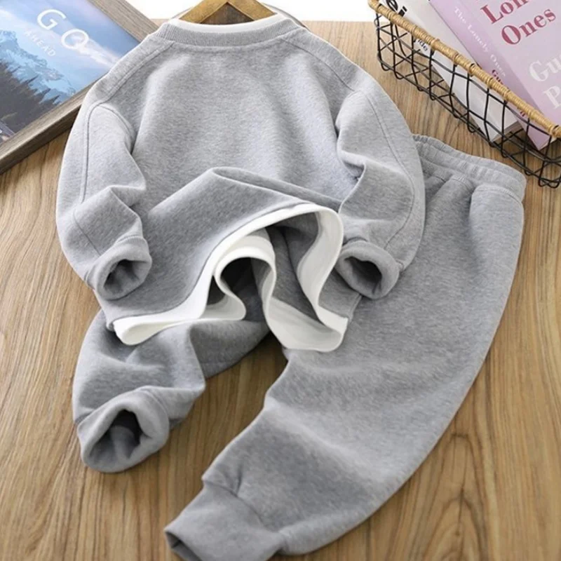 Jungen Sweatshirts + Hosen Kinder Anzüge Baumwolle 2 Teile/satz 2025 Grün Frühling Herbst Baumwolle Sport Teenager Kinder Kleidung