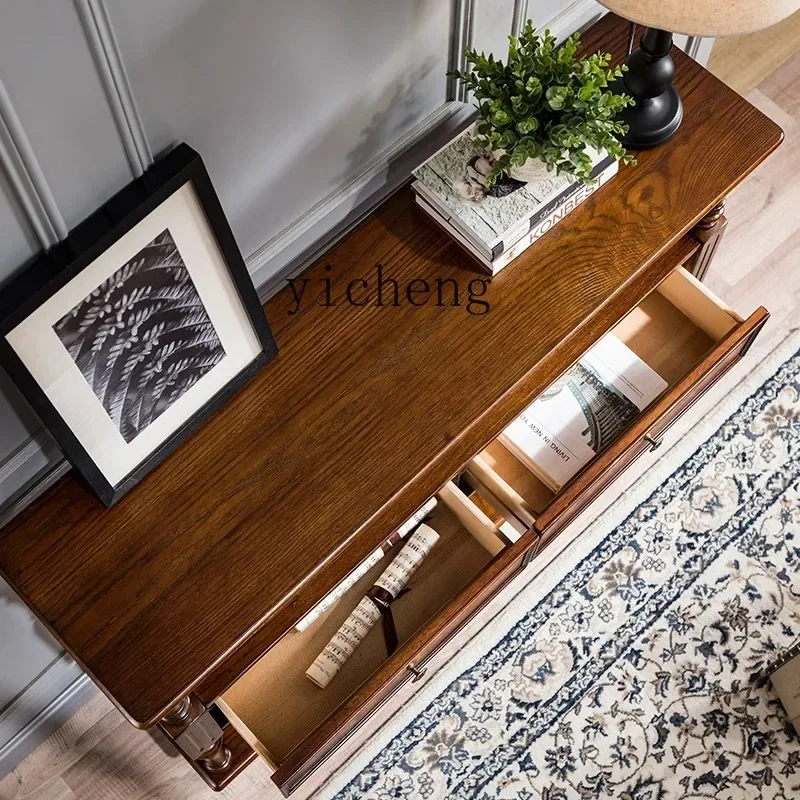 DSA all solid wood entrance table simple light luxury ultra-thin sofa multi-functional partition locker