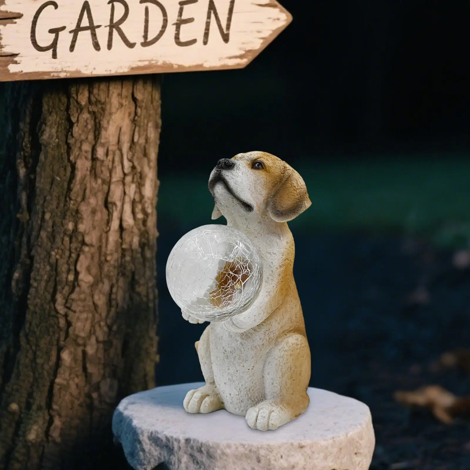 

Solar Dog Garden Statue Dog Figurine Unique Gift Solar Light Creative Decorative