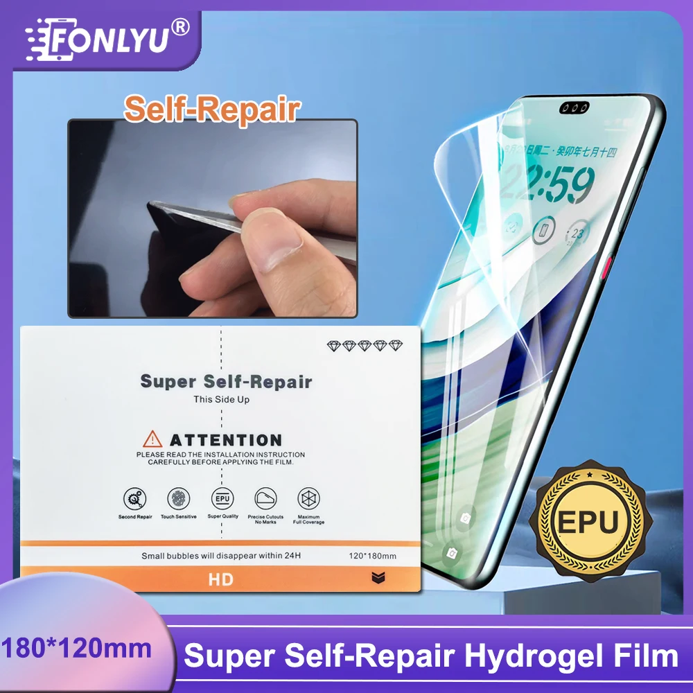 

FONLYU 50pcs Super Self Healing Hydrogel Film Sheet For Blade Cutting Plotter Phone Glass Screen Protector For iphone16 15 14 13