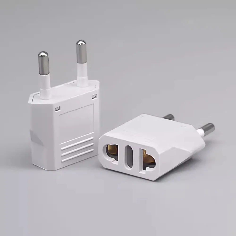US To EU Plug Adapter Travel Converter Wall Socket Power Charger Connector All Copper Pins High Efficiency Compact
