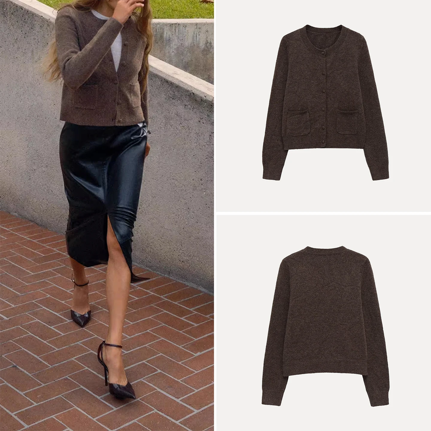 เสื้อคลุมไหมพรมถักยาวอเนกประสงค์ แต่งกระดุม สำหรับผู้หญิง ฤดูใบไม้ร่วง 2025 รุ่นใหม่ สไตล์แฟชั่นสำหรับสุภาพสตรี