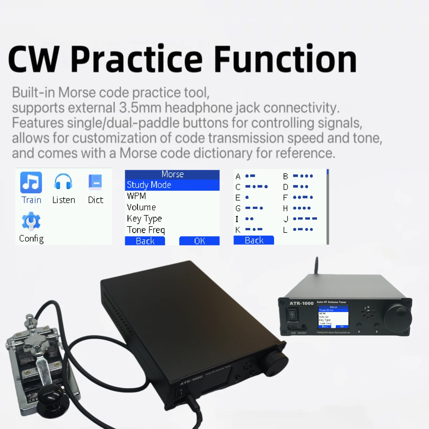 NEW ATR-1000 1000W 1.8-30MHz Automatic Antenna Tuner For YAESU ICOM Kenwood Radio view 3