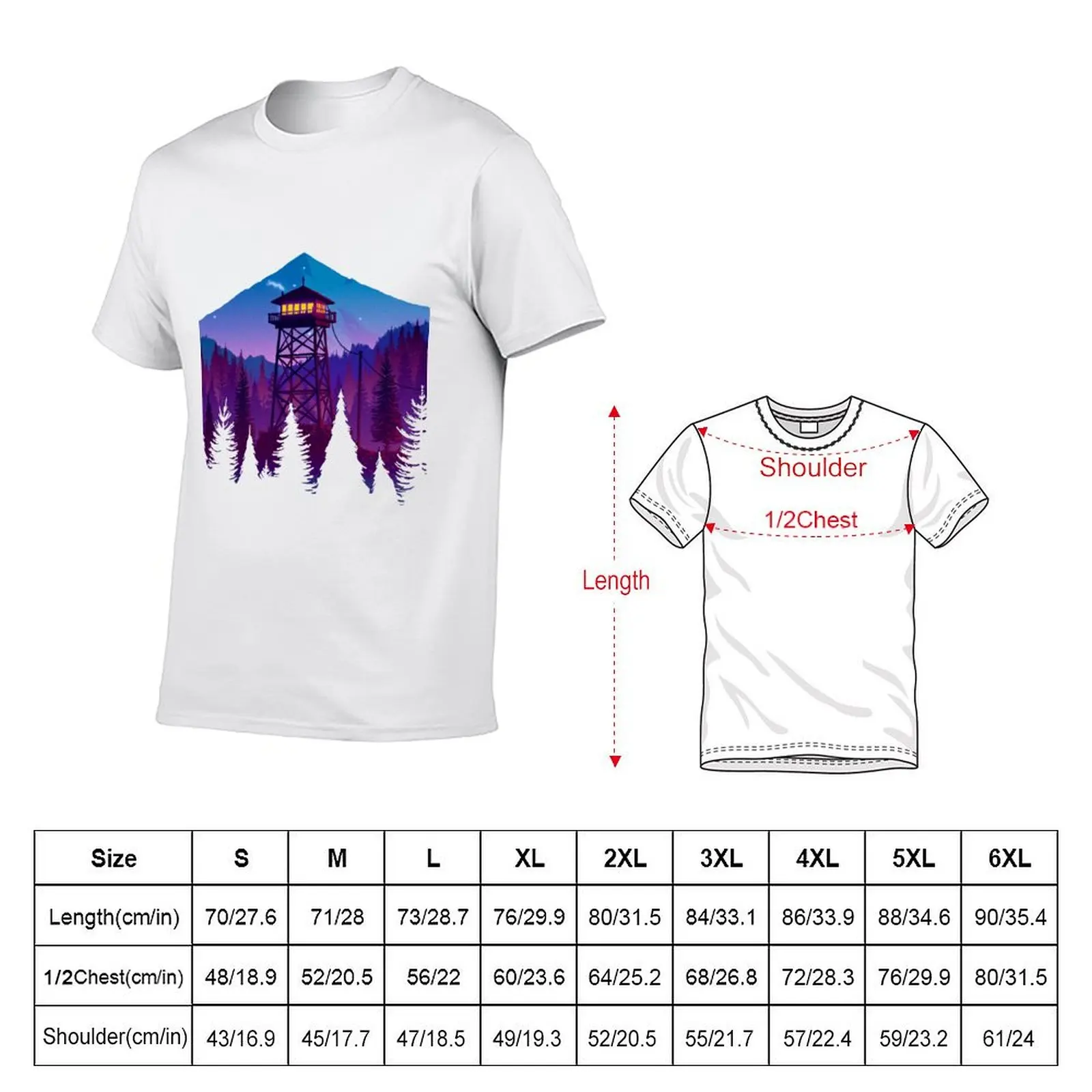 100% g shirts t t T-Shirt graphic shirts cotton man shirts Firewatch mens tower t for men