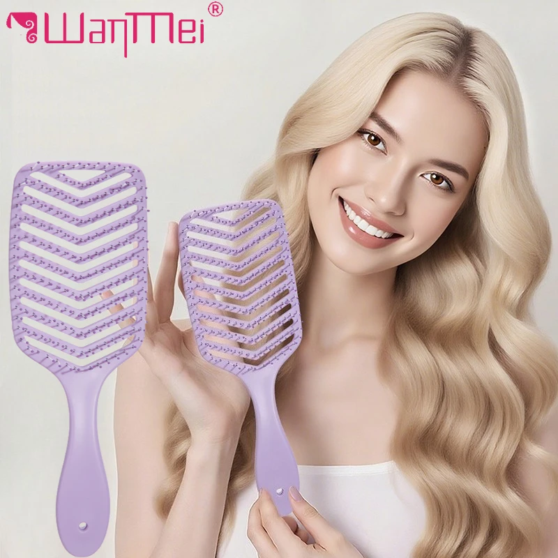

Massage Hair Comb Salon Wet Hair Brush Women Hairdressing Styling Hair Tools Anti Detangling HairBrush Wet Dry Dual Purpose Comb