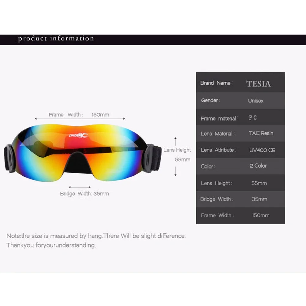 Winter Ski Eyewear Dustproof Snow Skiing Goggles Windproof Outdoor UV Protection Snowboard Ski Sports Glasses