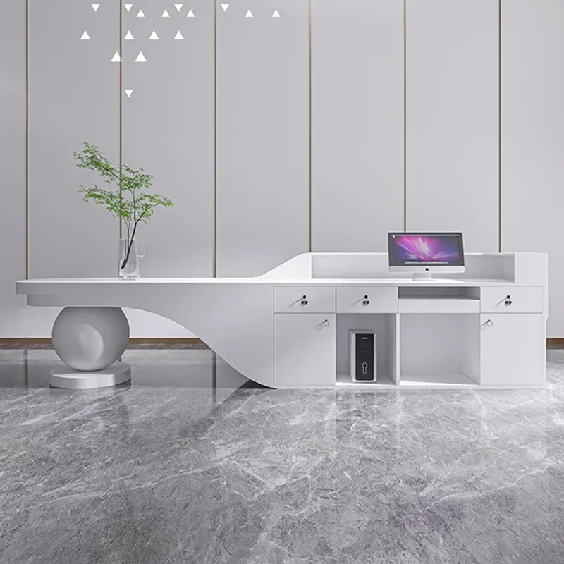 Italian Style Simplicity Reception Desks Beauty Salon Clothing Store Modern Reception Desks Luxury Office Furniture Recepce FYRD