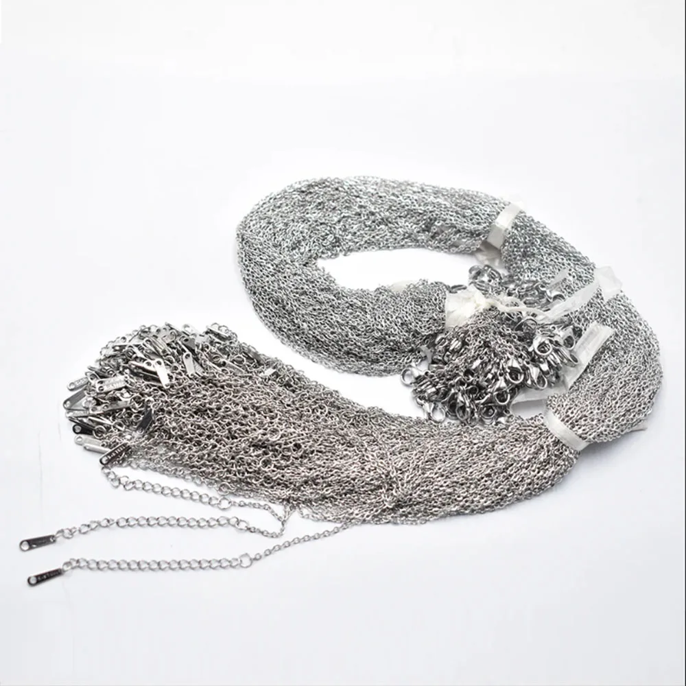 Wholesale 1.5mm 2mm 45+5cm 60+5cm stainless steel Necklace Rope Chain Lobster Clasp DIY Jewelry Accessories 100pcs/lot free image 3