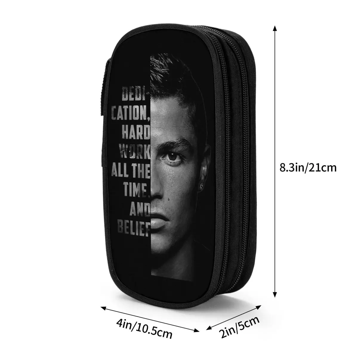 Imagem -03 - Ronaldos-futeboljogador Lápis Cases Fun Soccer Pen Bolsa para Estudantes Escola Cosmetic Pouch Grande Capacidade Fãs