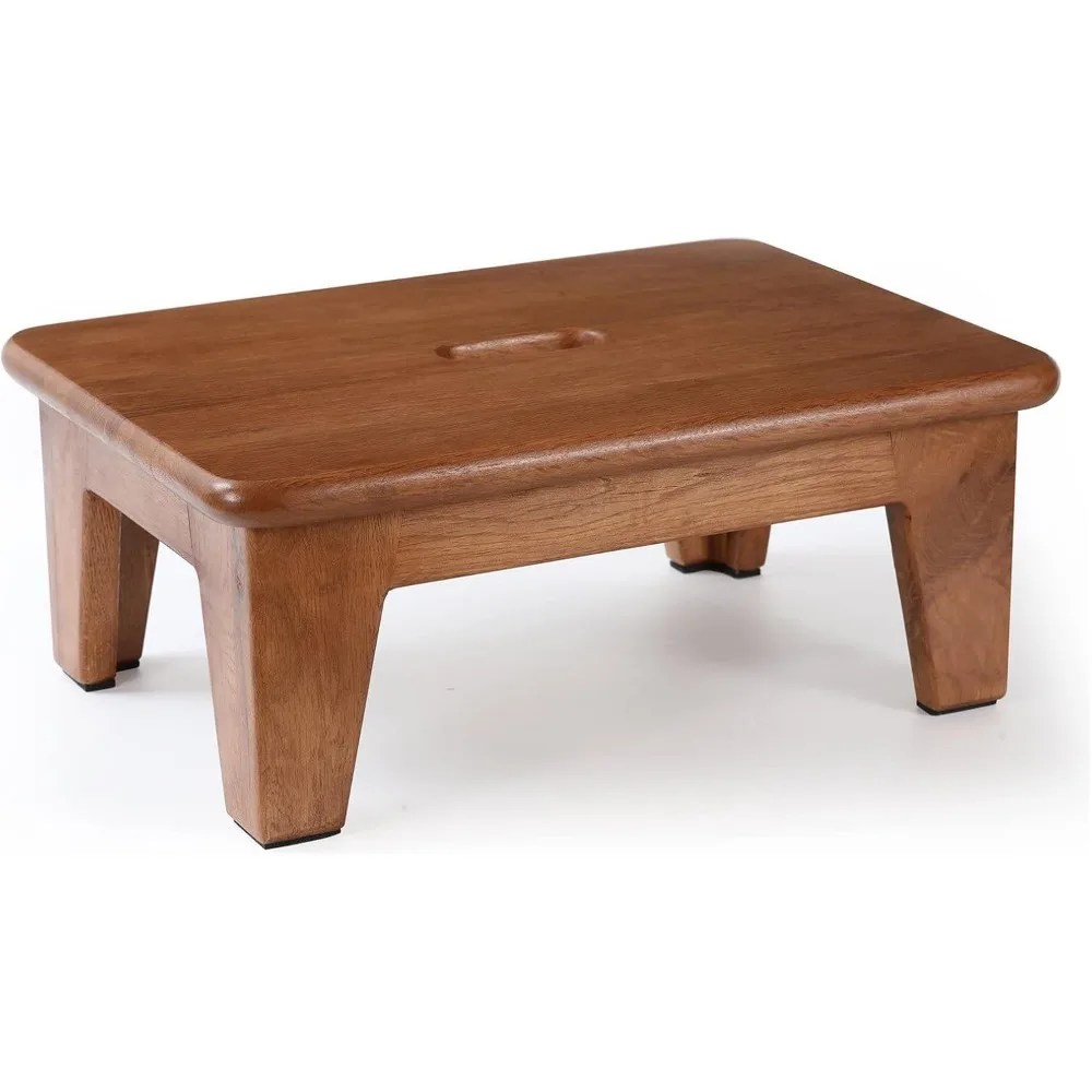 

Step Stool for Bed - USA Grown Oak, Wooden Stool for Adults and Seniors, 6.5 High, Non-Slip Mat, No Assembly Needed, Sol