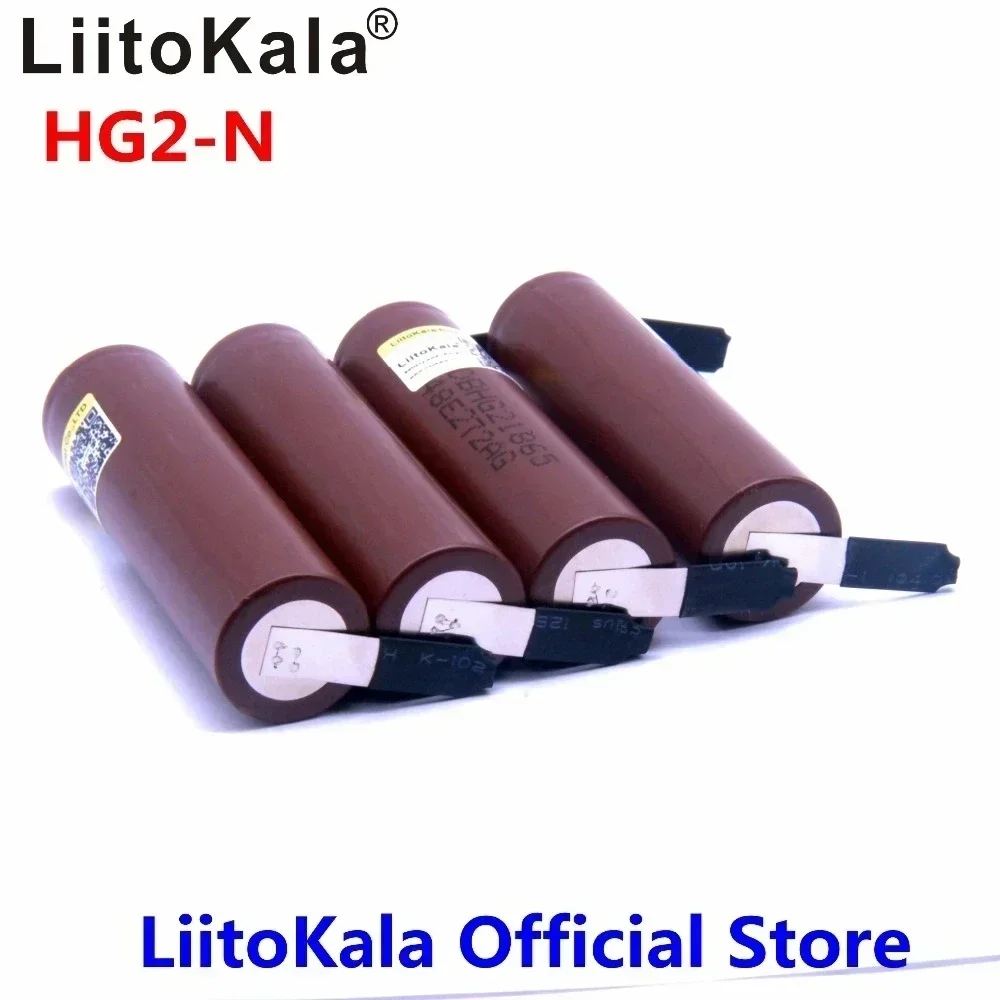 Hot 1-10pcs LiitoKala HG2 18650 3000mAh battery 3.6V discharge 20A dedicated High power discharge +DIY Nicke