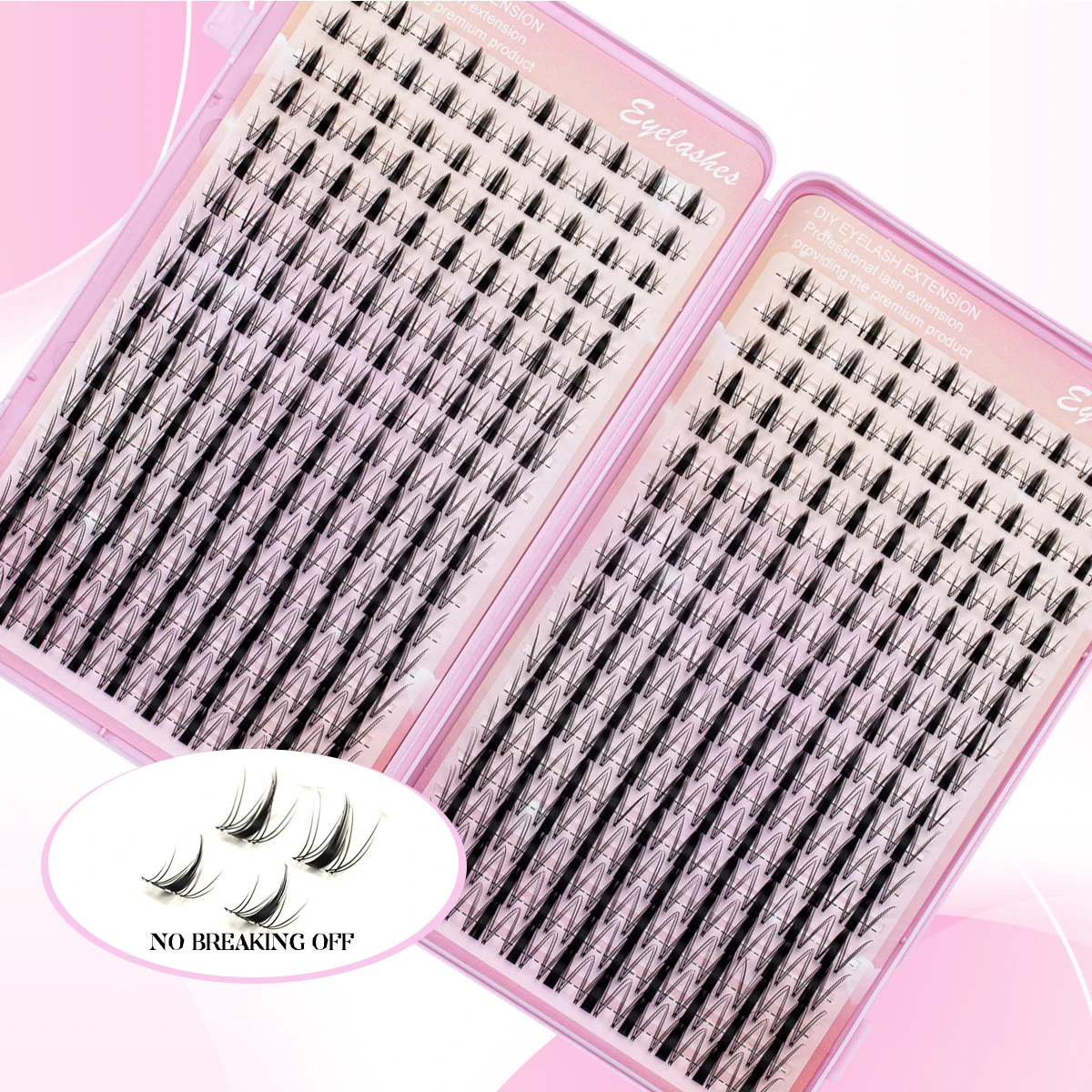 Cluster di ciglia Manga Ciglia individuali sottili Estensioni ciglia a grappolo naturali fai-da-te con pinza per ciglia Bond & Seal per principianti