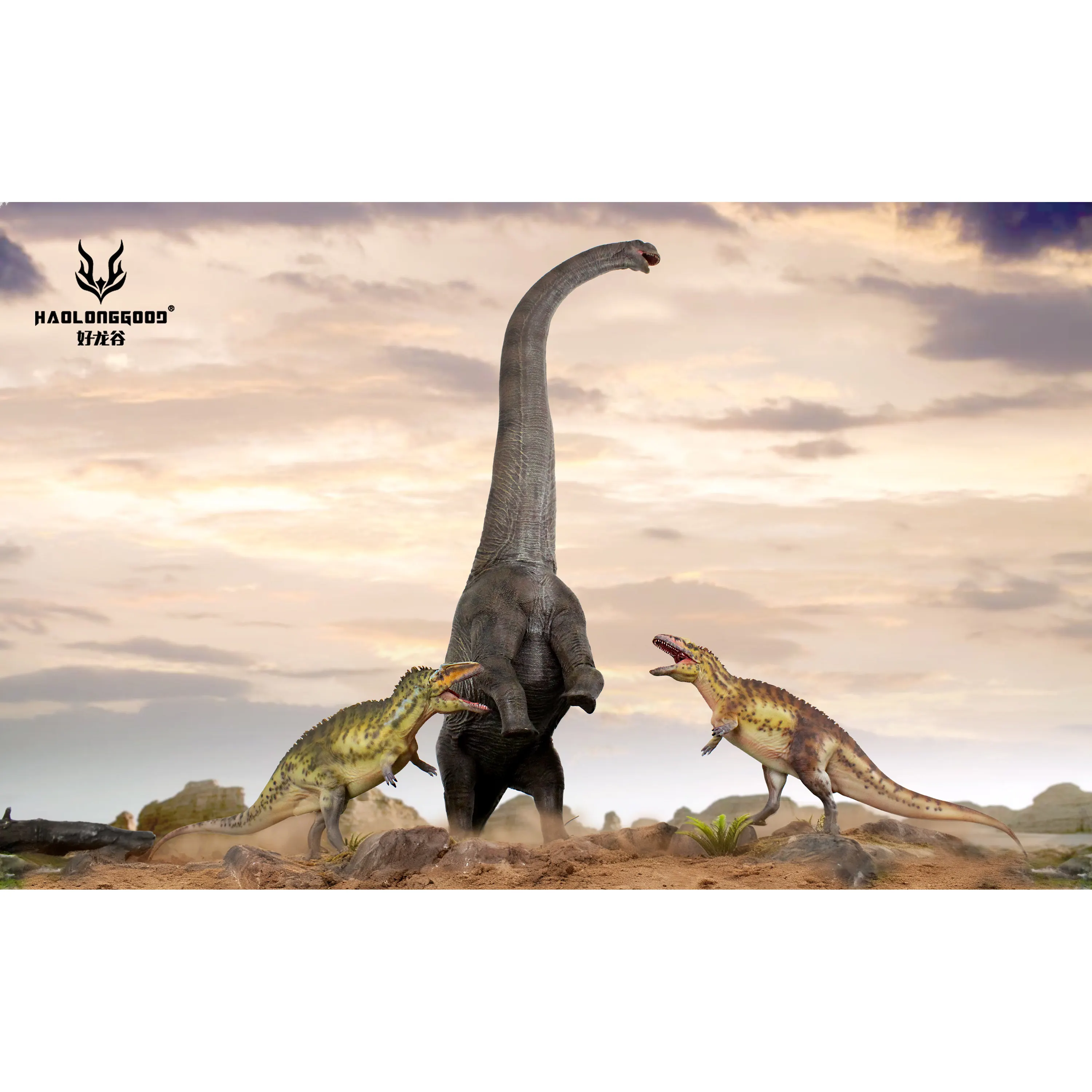Nowy HaoLongGood HLG-187 Acrocanthosaurus 1/35 Figurki Dinozaurów z Okresu Jurajskiego Model Dinozaurów Acrocanthosaurus Kolekcjonerski Model Zabawka Prezent