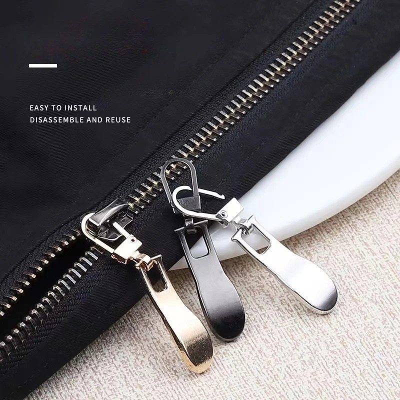 5/10/20pcs Removable Zipper Head Sliders Detachable Replaceable Pull Tab Tool-Free Repair Kit For Luggage Clothes Pendant Head