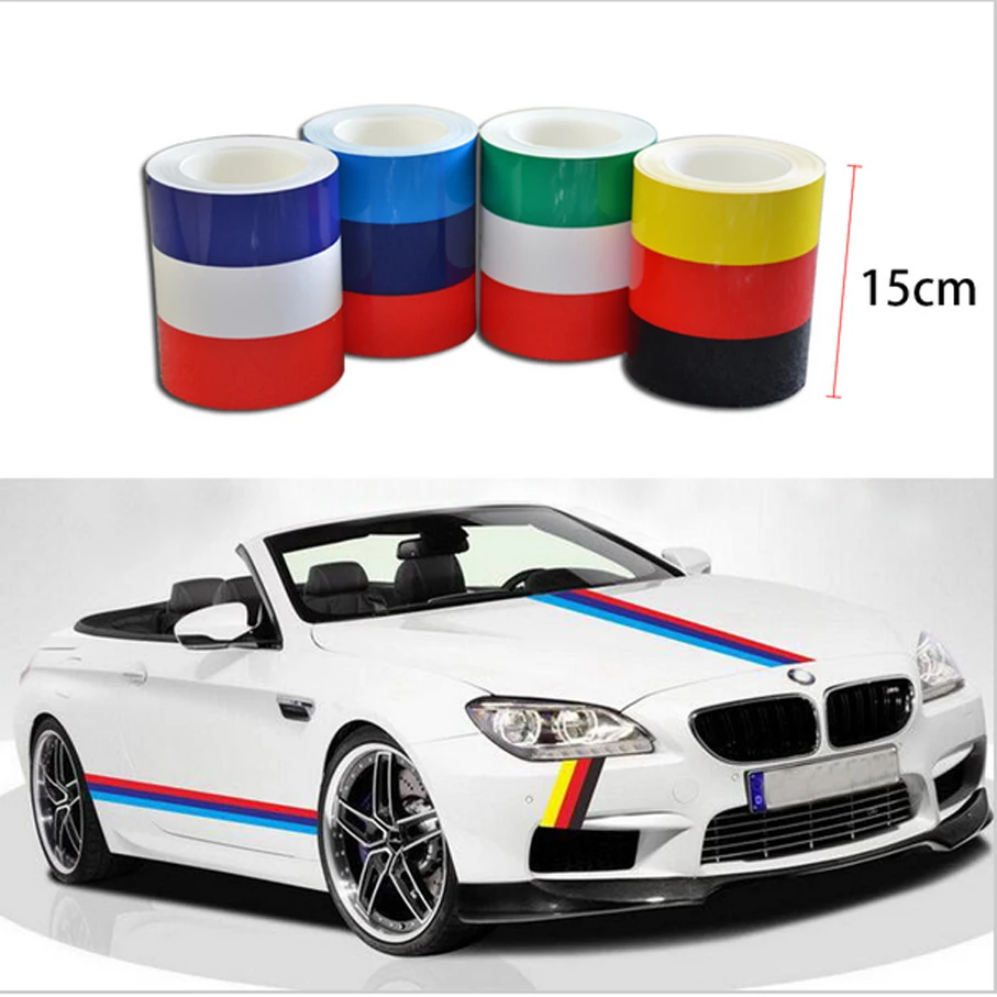 15CMX100CM(1Meter) New Style Germany Italy UK Flag Stripe Car Hood Vinyl Sticker Body Decal Styling Vehicle by free ship