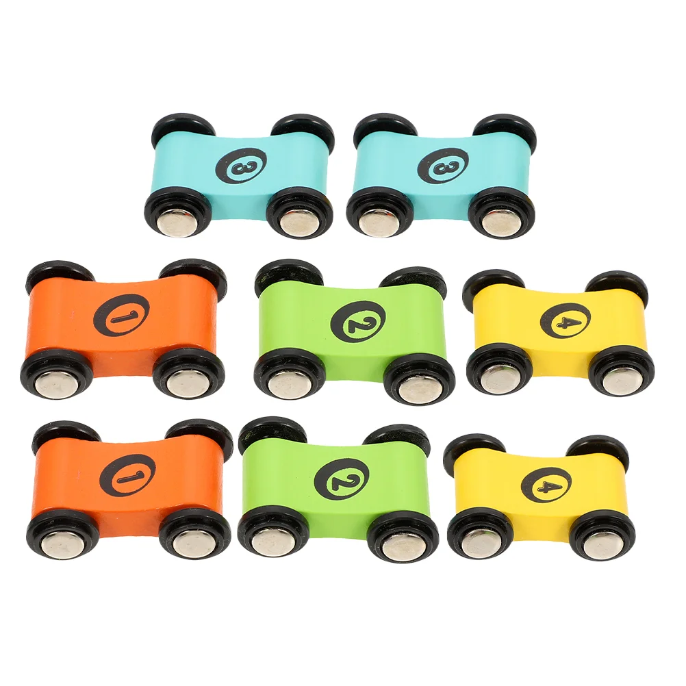 

8 Pcs Wooden Slide Toy Kid Car Plaything Game Brain Mini Model Decorative Child Children Racing Desktop
