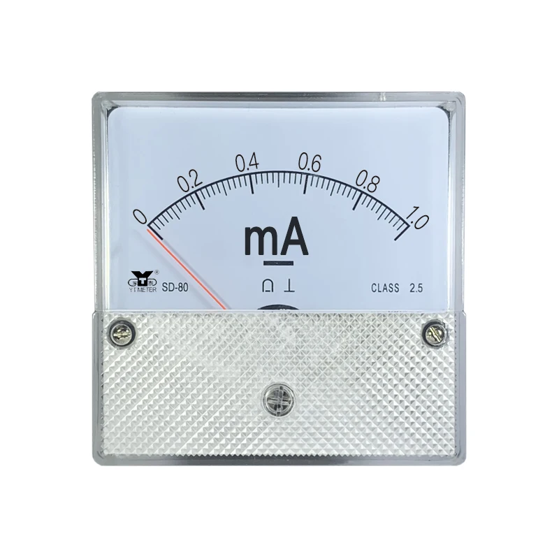 SD80 DC milliammeter 1ma 2ma 3ma 5ma 10ma 20ma 30ma 50ma 100ma 200ma 300ma 500ma 600ma pointer ammeter dc dh80 cz80 80 80 * 80