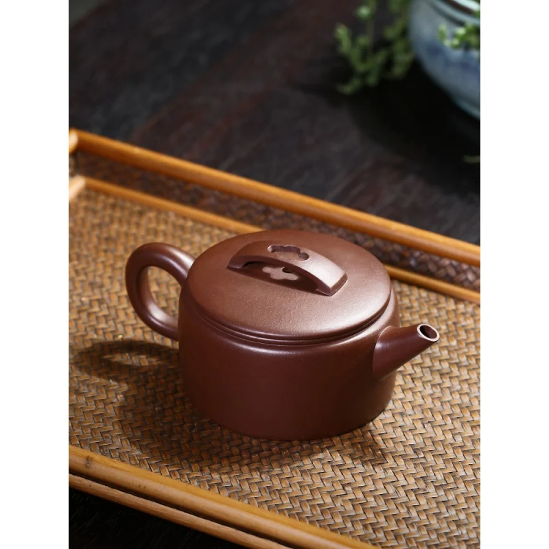 Small Capacity Yixing Zisha Teapot Handmade Kung Fu Tea Set Crude Ore Old Purple Clay Household Teapot Large Mouth Hanwa Pot