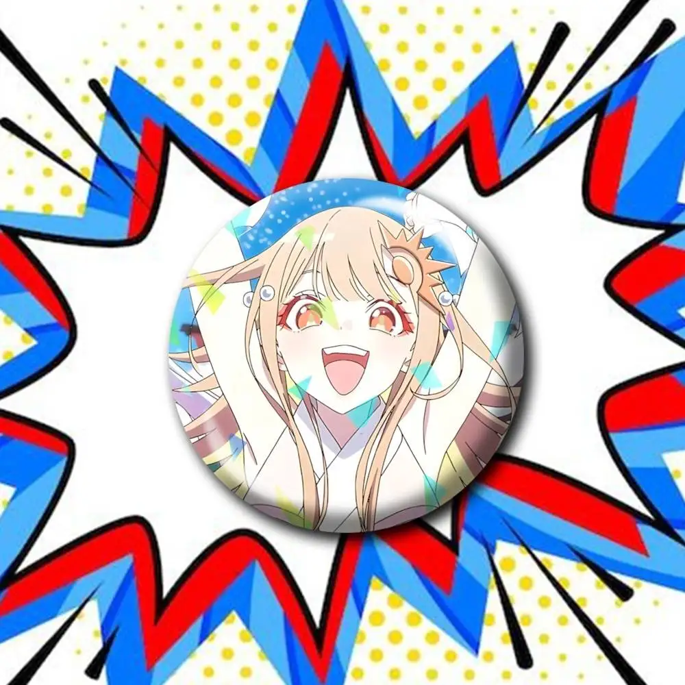 Anime Cosmic Princess Kaguya Iroha Customizable Round Brooch Pins Personalized Badges With Broken Glass Design Fashion Accessory