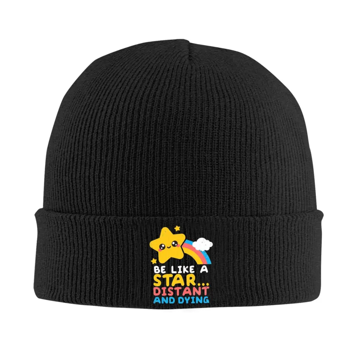 Be Like A Star Distant And Dying Beanie Hats Funny Quotes Knit Hat Kpop Warm Soft Adult Unisex Caps Spring Bonnet Hats Gift