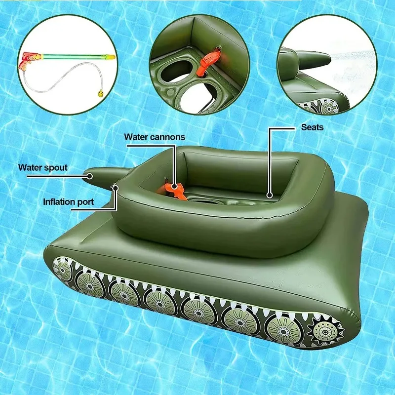 For Children Inflatable Floating Row Inflatable Water Spray Tank Water Seat ring