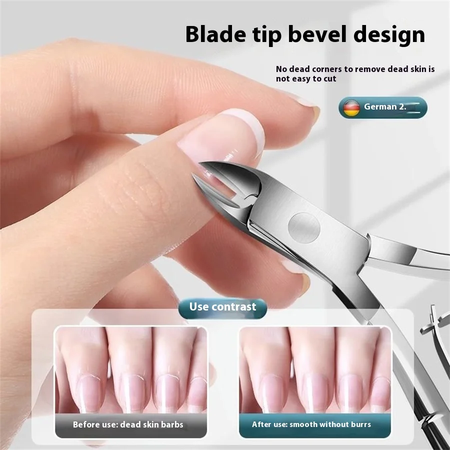 

3 pcs stainless steel dead skin scissors nail clippers nail groove special scissors nail pushing file set trimming tools ﻿