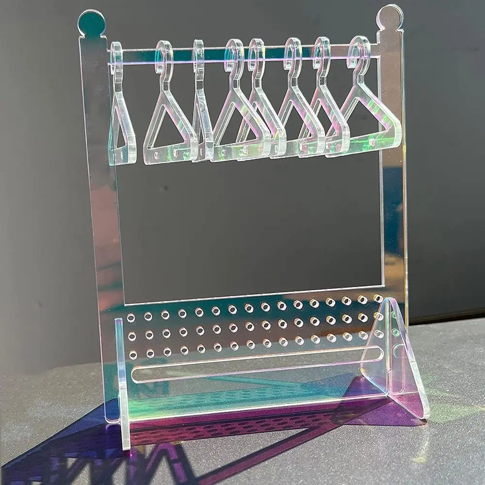 هدية الاكريليك القرط عرض موقف ملون مصغرة معطف الشماعات الأذن حامل المنظم DIY منضدية الرف مجوهرات الرف
