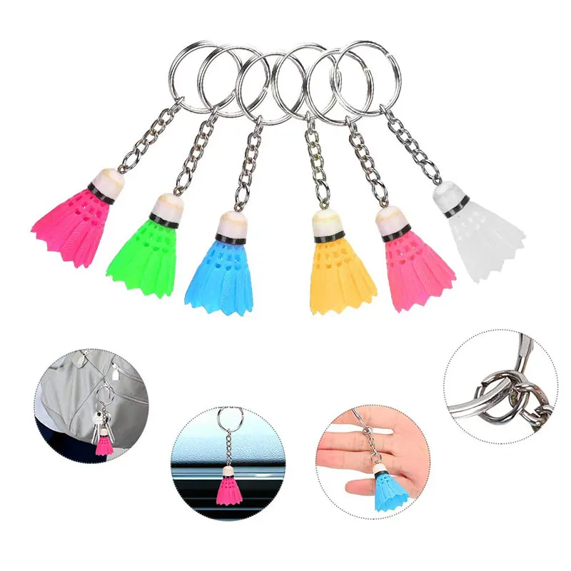 

12Pcs Mini Simulation Keyring Pendant Fashion Hanging Decoration Mini Badminton Pendant Keychain Personality Keychain