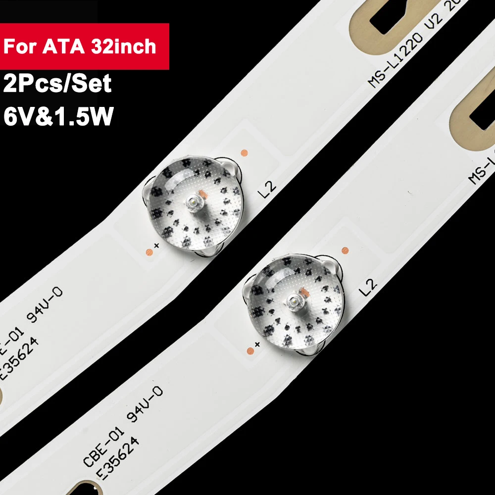 

For ATA 32inch 595mm 6V1.5W 6lens Led Tv Backlight Strip MS-L1084 2Pcs/Set Repair of TV Accessories SH-32A 3261