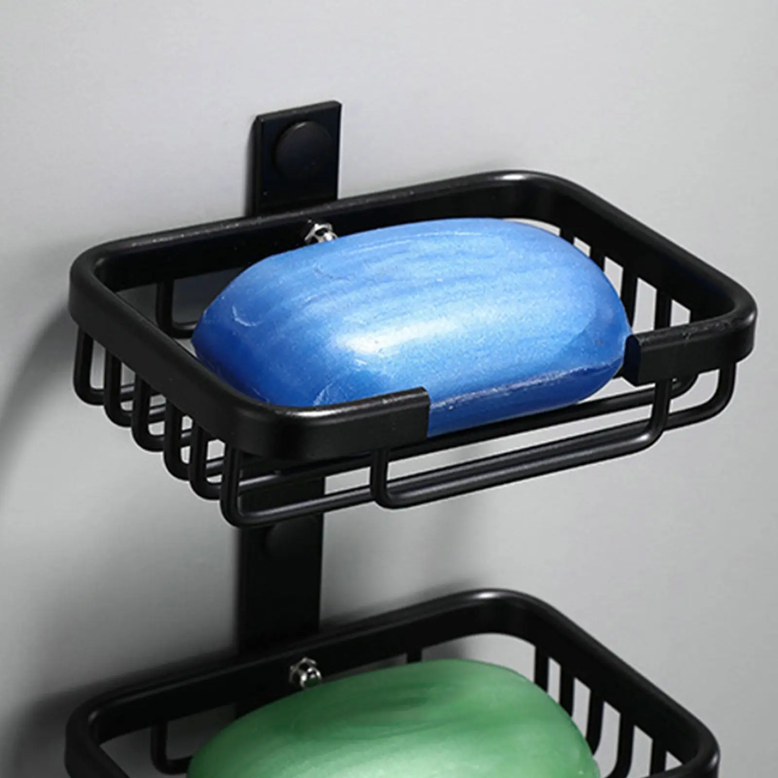 

Double Layer Soap Dish Aviation Aluminum Wall Mount Sponge Drain Rack Kitchen Bathroom Storage Shelf Soap Holder Organizer