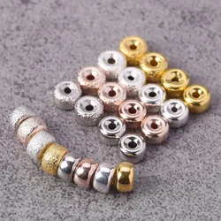 4mm 6mm 8mm 10mm Hollow Flat Cylinder Matte Plated Gold/Silver Color Loose Spacer Beads For Jewelry Making DIY Findings