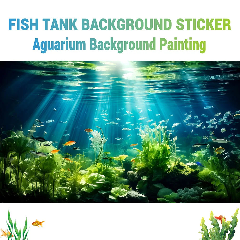 Unterwasser-Algen, Aquarium-Hintergrundbild, Aquarium-Hintergrund-Aufkleber, selbstklebend, Landschaftsdekoration