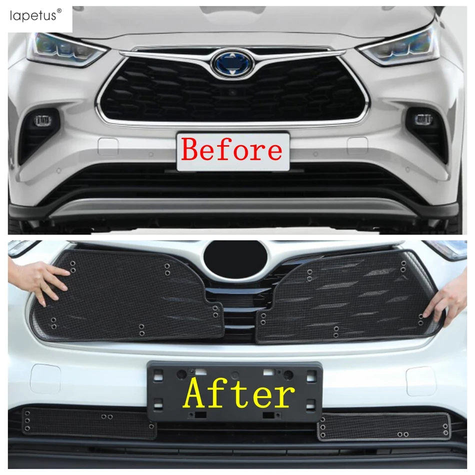 Car Insect Screening Mesh Front Grille Insert Net Accessories For Toyota Highlander / Kluger 2020 2021 2022 2024 