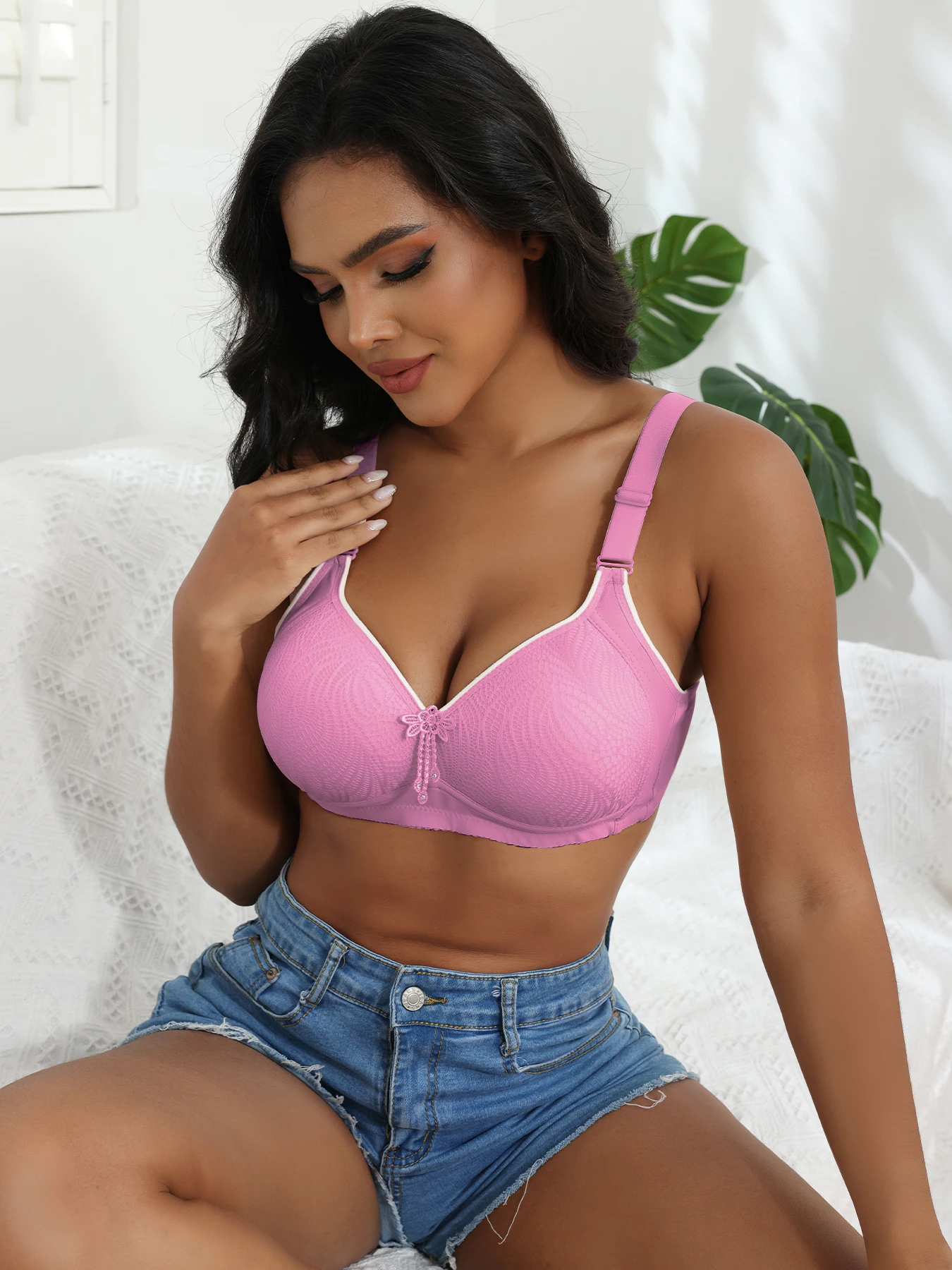 Регулируемый спортивный бюстгальтер без косточек с принтом пуш-ап удобные и дышащие узоры для активного образа @ T35