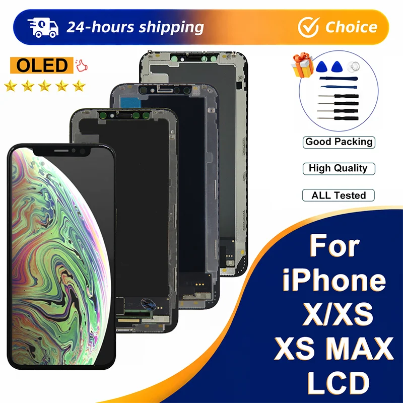 iphone-x用aaa--oledディスプレイ、iphone-xs用lcd-3dタッチスクリーンデジタイザーアセンブリ、iphone-xs-max用ディスプレイ交換部品