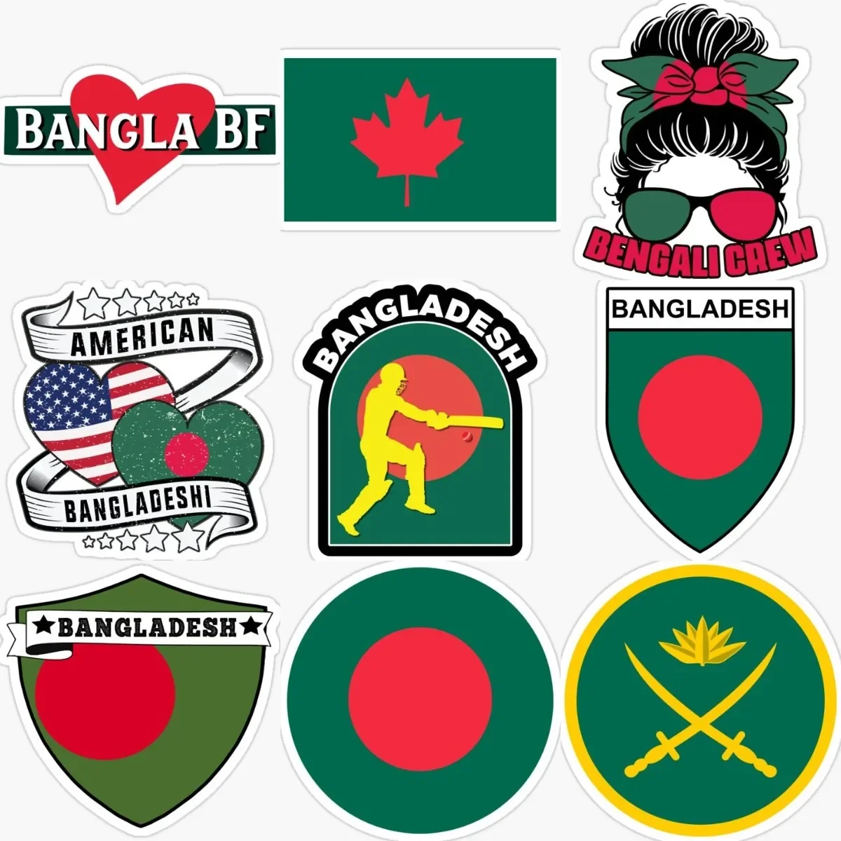 

Bangladesh Flag Badge Sticker Laptop Truck Camper Window Car Bicycle Table Motorcycle Off-road Racing Helmet Decal Assecories