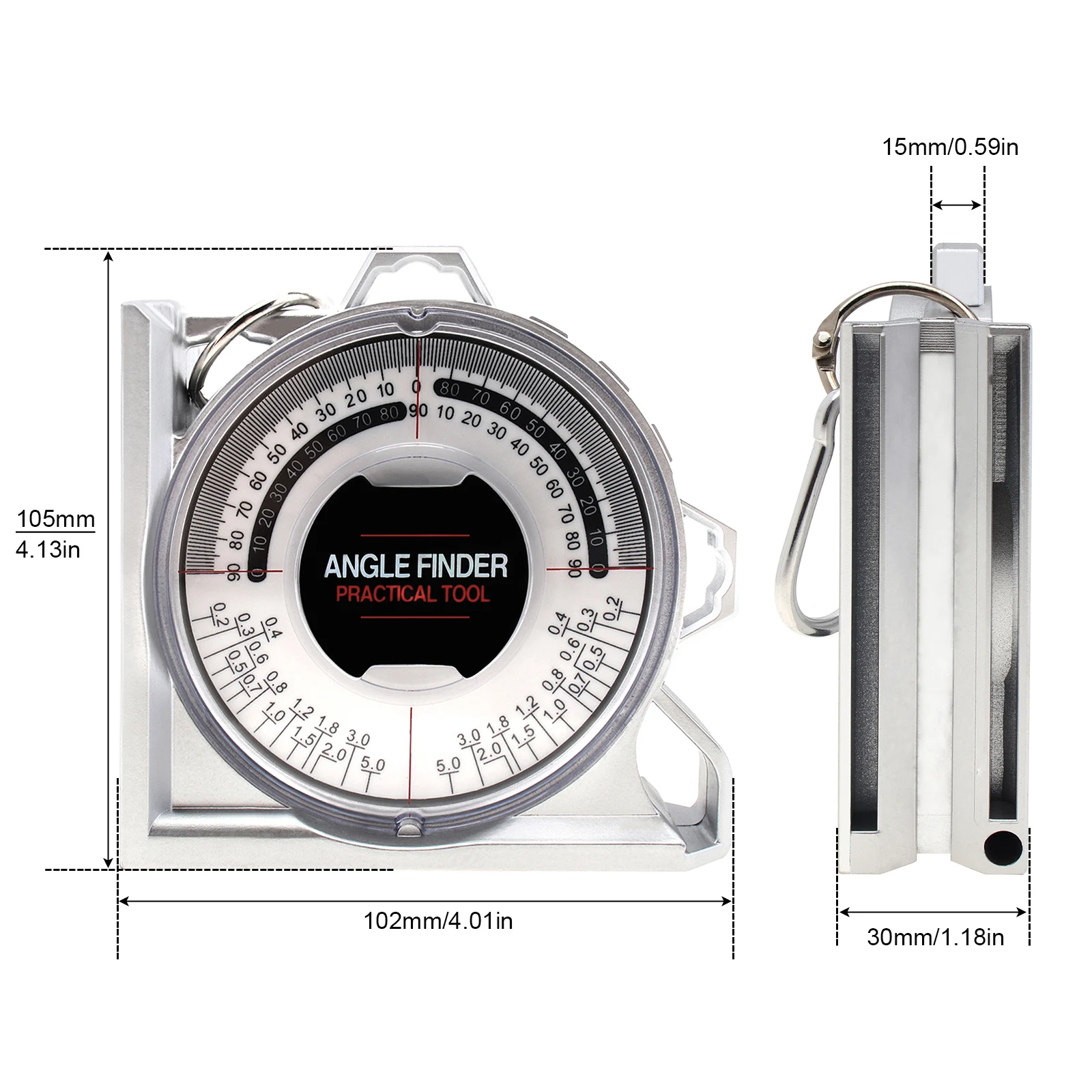 Dial Hoekzoeker Gradenboog Magnetisme Inclinometer Niveau 0-180 Graden Hoek Gauge Houtbewerking Meetinstrumenten Helling Schaal Niveau