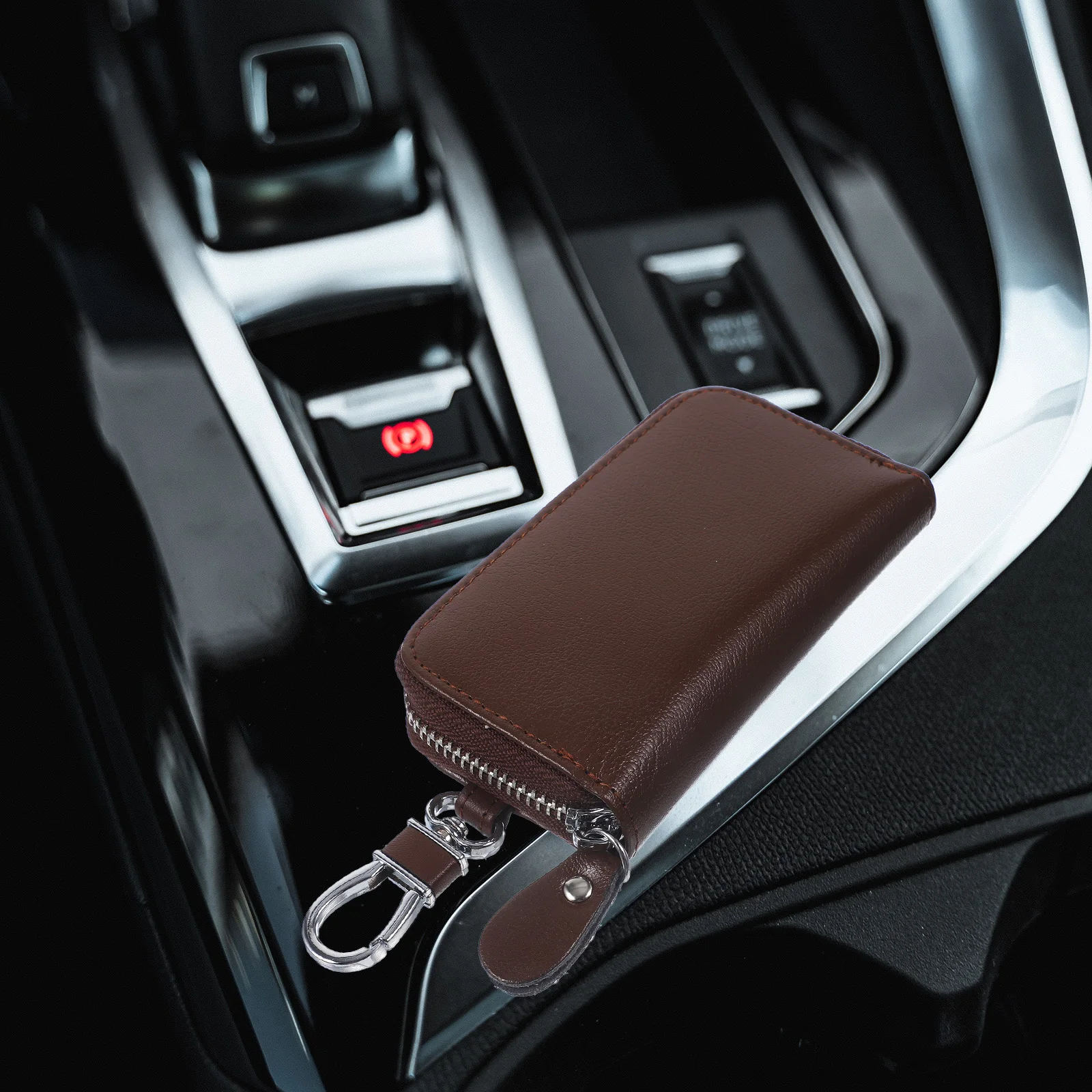 

Fashion Car Key Pouch Zipper Key Storage Bag Hanging Waist Holder Durable Scratch Protection For Men Women Blue