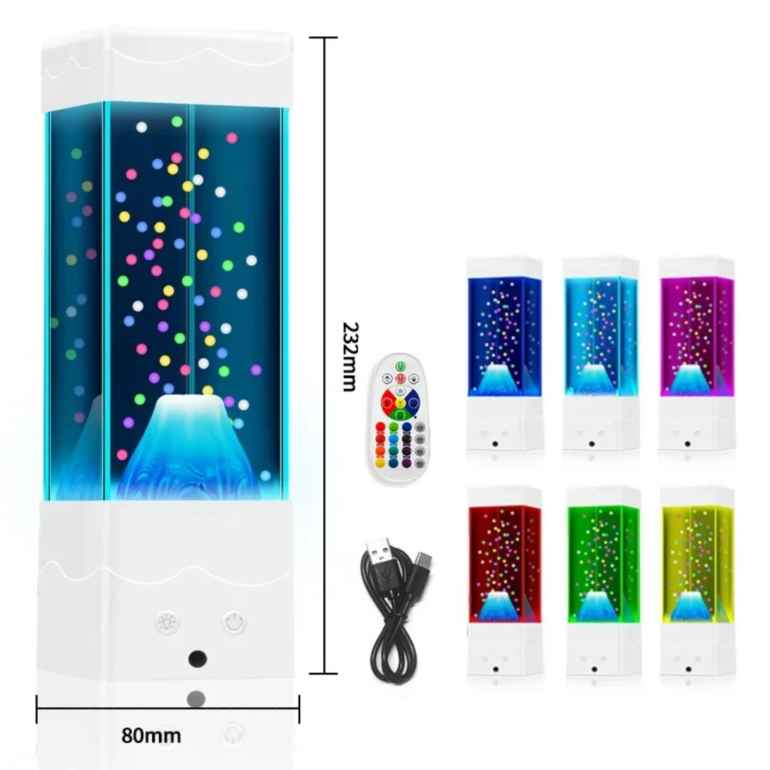 New LED Aquarium Night Light Jellyfish Snow Mountain Fish Lamp Remote Control Color Changing Desktop Decoration  Birthday Gift