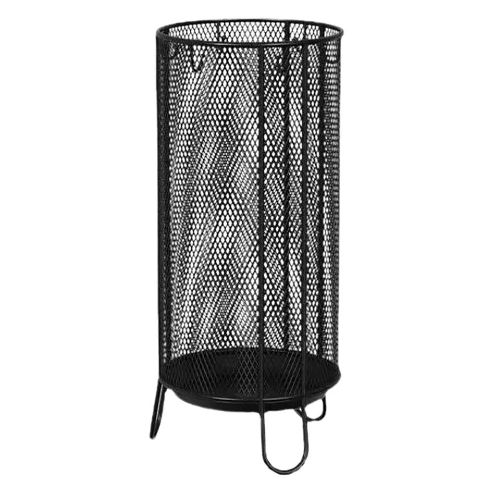 

Umbrella Stand Rack Black Iron with Stainless Steel Drip Tray Entryway Umbrella Organizer Holder Storage Rack for Home Office