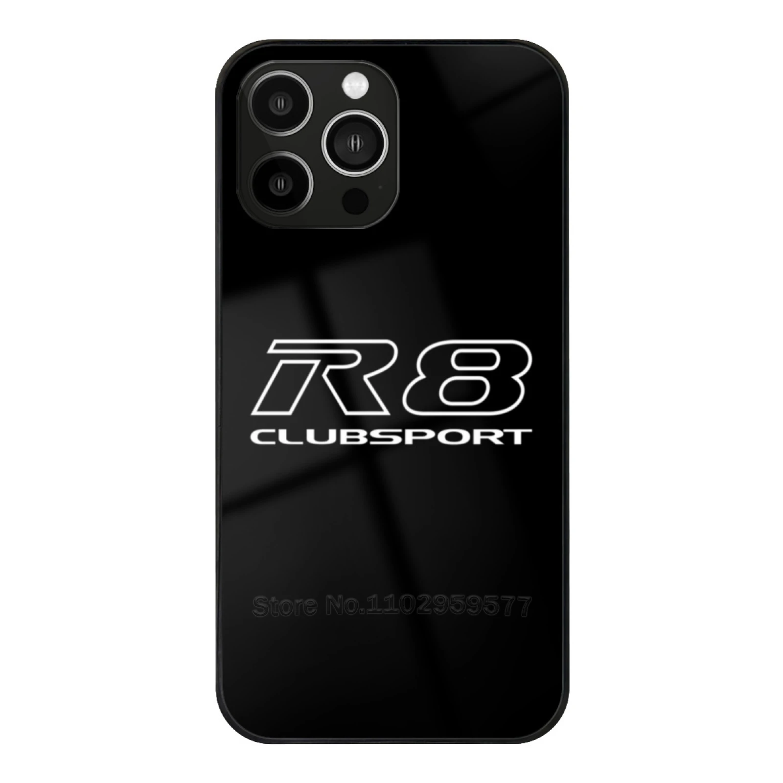 R8 Clubsport White Edition Tempered Glass Case For Iphone 11 12 13 14 15 Pro Max Mini 7 8 X Xr Xs Plus Phone Cover Hsv Holden