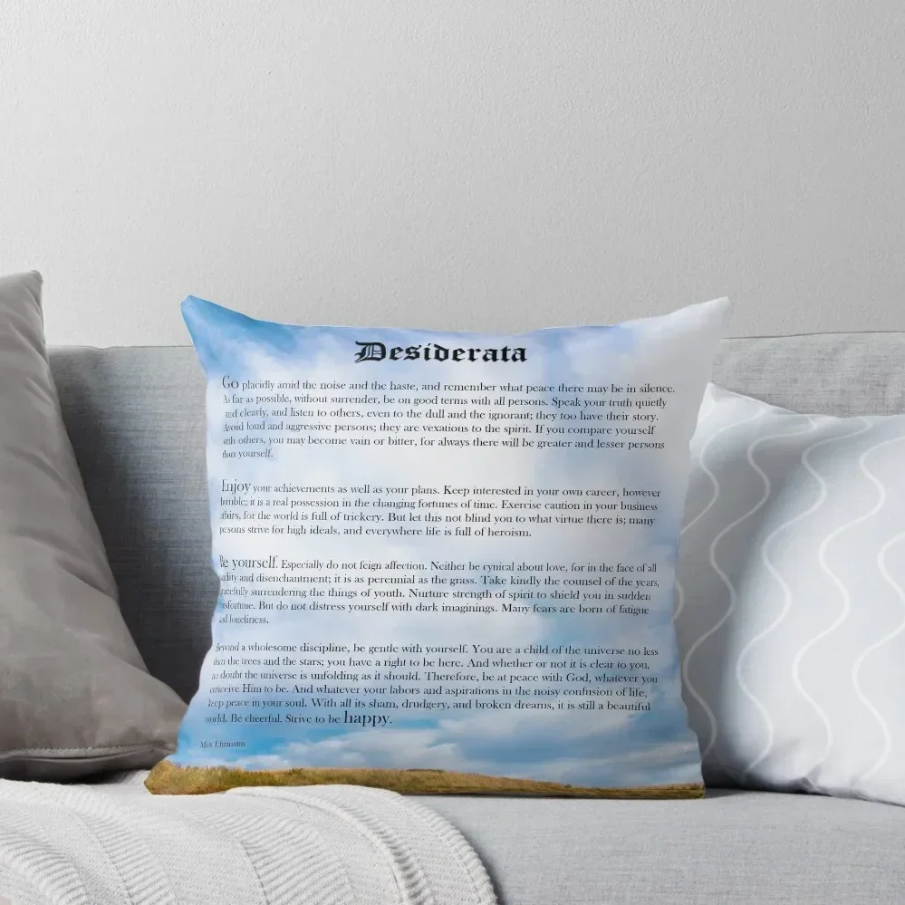 Desiderata Poem Throw Throw Pillow Sofa Decorative Covers Pillow Case Pillow Covers Decorative