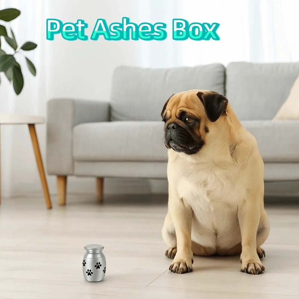 

Mini Pet Ashes Box Aluminum Alloy Dustproof Dog Cat Memorial Urn Waterproof with Lid Pet Teeth Hair Storage Box Memorial