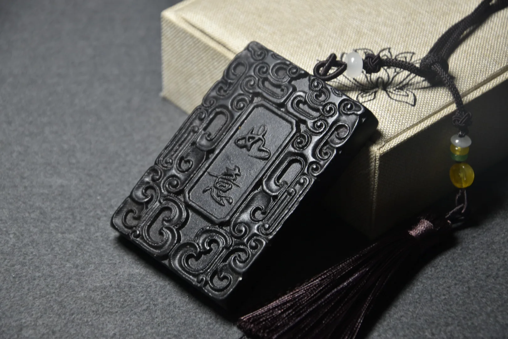 Red Mountain Culture Ancient Chinese Character Ruyi Pendant - Meteorite Home Decor Sculpture Collectible (No String Included)
