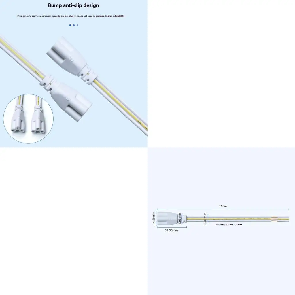 LED Tube Adapters With 3 Pin T8 Compatibility Simplified Setups Plastic Texture Suitable for Home Office Use