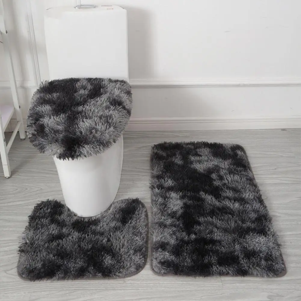 Anti-slip Bathroom Mat Set Luxurious 3-piece Bathroom Rug Set with Non-slip Backing Super Soft Microfiber for Toilet for Modern