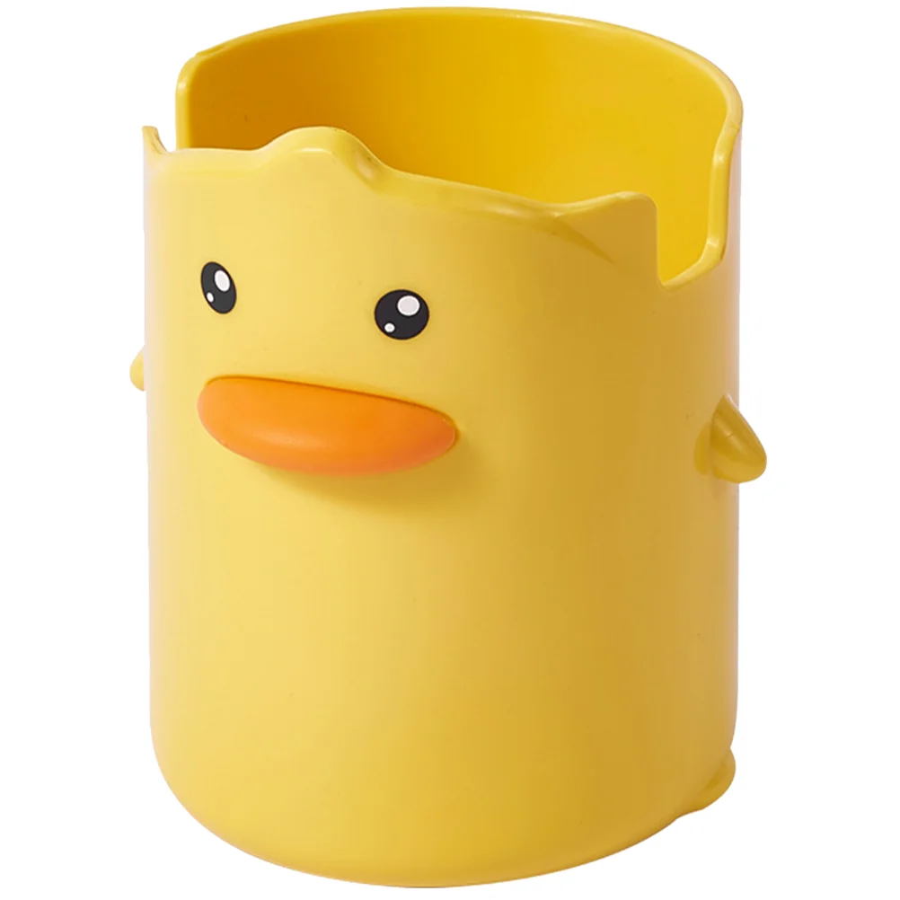 

Cartoon Little Yellow Duck Pen Holder Office Pencil Paint Brush Pp Desk Organizer