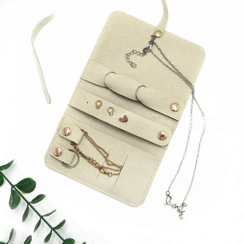 Fashionable Ultra-Leather Jewelry Storage Bag Travel Portable Large Capacity Ring Bag Jewelry Organizer Drawer Style Jewelry Box